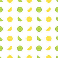 Slices of lime seamless pattern