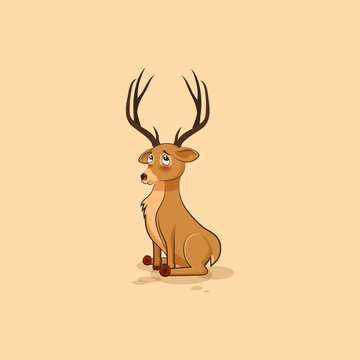 Illustration isolated emoji character cartoon deer embarrassed, shy and blushes sticker emoticon for site