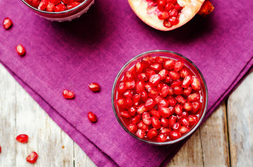 Pomegranate mousse in a glass