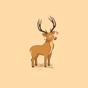 Illustration isolated emoji character cartoon deer jumping joy, happy sticker emoticon for site