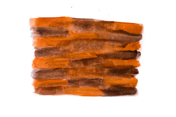brown orange watercolor abstract handmade blot
