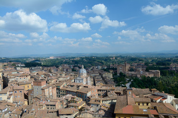 Naklejka premium Aerial view of Siena city in Tuscany, Italy.