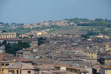 Aerial view of Siena city in Tuscany, Italy.