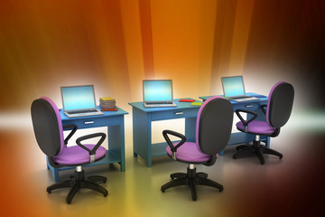 workplace with computer