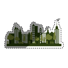 Eco green city icon vector illustration graphic design