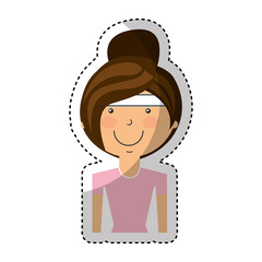 woman athlete avatar character vector illustration design