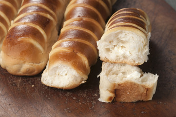 Rolls with whipped cream