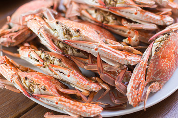 Baked sea crab seafood.