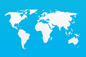Fototapeta na wymiar Mapa Świata na niebieskim tle