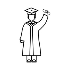 Young student graduation icon vector illustration graphic design
