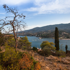 Landscape on Poros island, Greece.