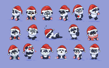 Illustrations isolated Emoji character cartoon Panda stickers emoticons with different emotions
