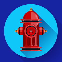 Red fire hydrant Vector icon for video, mobile apps.
