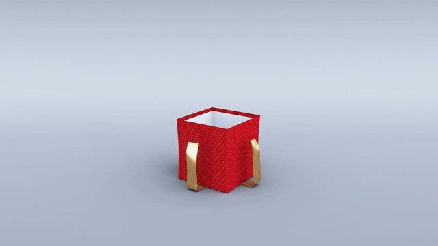 Red gift box opening. Alpha channel and camera tracking markers included. 4K