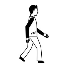 businessman avatar walking icon vector illustration design