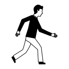 businessman avatar walking icon vector illustration design