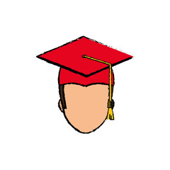 Young student graduation icon vector illustration graphic design