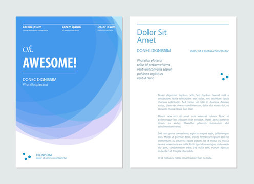 Business blue brochure, flyer, booklet design layout template. Vector illustration