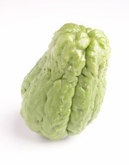 Organic prickly pumpkin on white background
