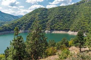 Fototapeta na wymiar Amazing view of Meander of Vacha (Antonivanovtsy) Reservoir, Rhodopes Mountain, Bulgaria