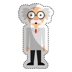 scientific comic character icon vector illustration design