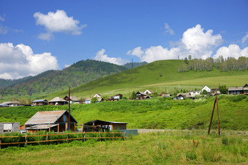 Tyungur village in Altai Republic, Russian Federation