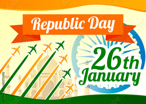 Tshirt Design Happy Republic Day India Stock Vector Royalty Free