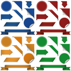 4 set of different coloreddesign elements