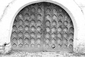 Old metal medieval gate.