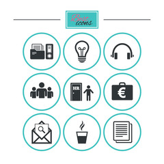 Office, documents and business icons.