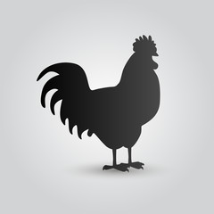 Fototapeta na wymiar Rooster logo, cock silhouette on a white background