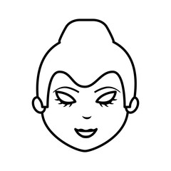 cute geisha character icon vector illustration design