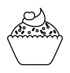 delicious sweet cupcake icon vector illustration design