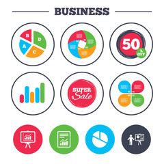 Fototapeta premium Diagram graph Pie chart. Presentation billboard.