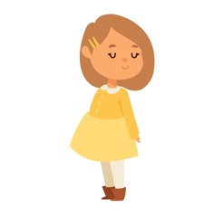 Smiling girl vector illustration.