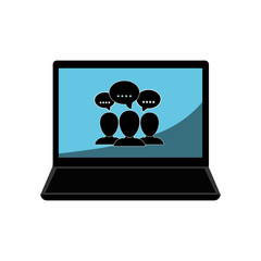 Laptop computer technology icon vector illustration graphic design