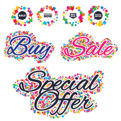 Sale icons. Special offer speech bubbles symbols.
