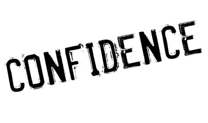 Confidence stamp rubber grunge
