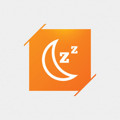 Sleep sign icon. Moon with zzz button.