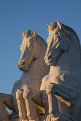 Fototapeta na wymiar two majestic horses statues