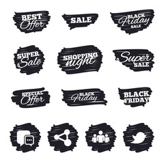 Fototapeta premium Social media icons. Chat speech bubble and Bird.