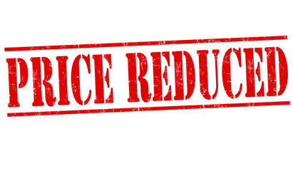 Price reduced sign or stamp