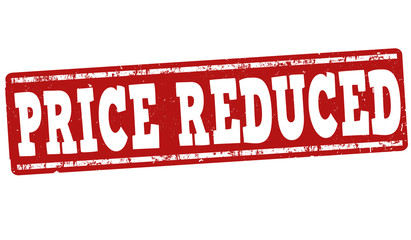 Price reduced sign or stamp