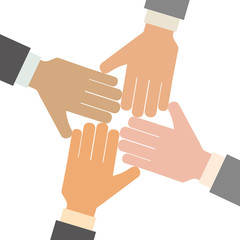hands icon over white background. teamwork concept. colorful design. vector illustration