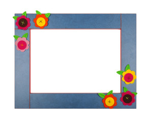 Art children frame with velvet flowers