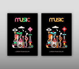 Music vector poster template