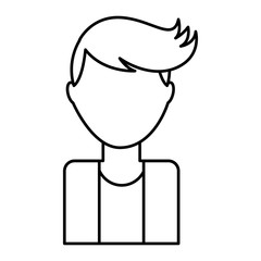 young man avatar character vector illustration design