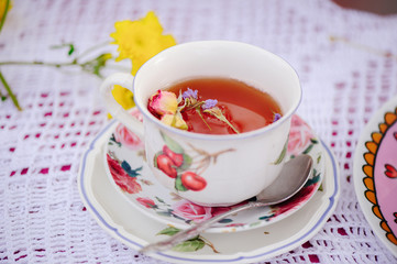 tea with roses