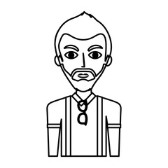 young man avatar character vector illustration design