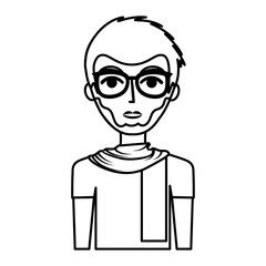 young man avatar character vector illustration design